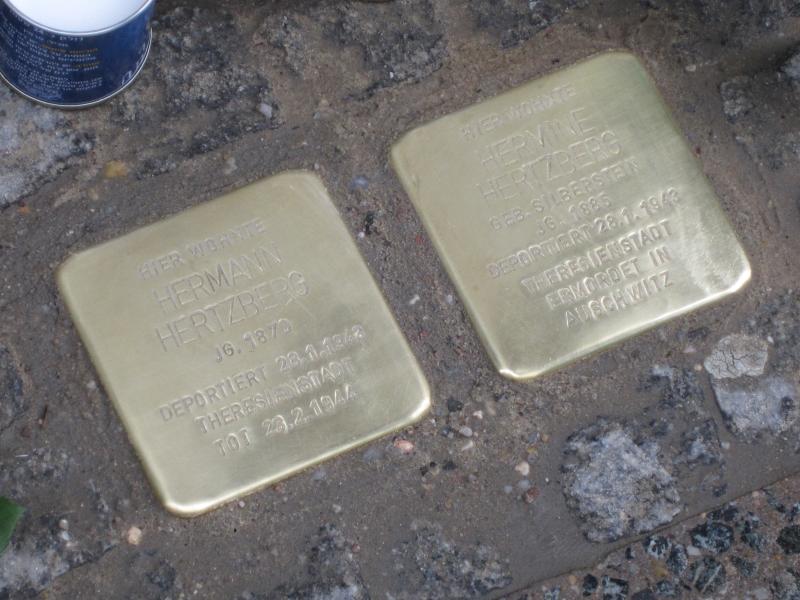 Stolpersteine für Hermann und Hermine Hertzberg. Copyright: MTS