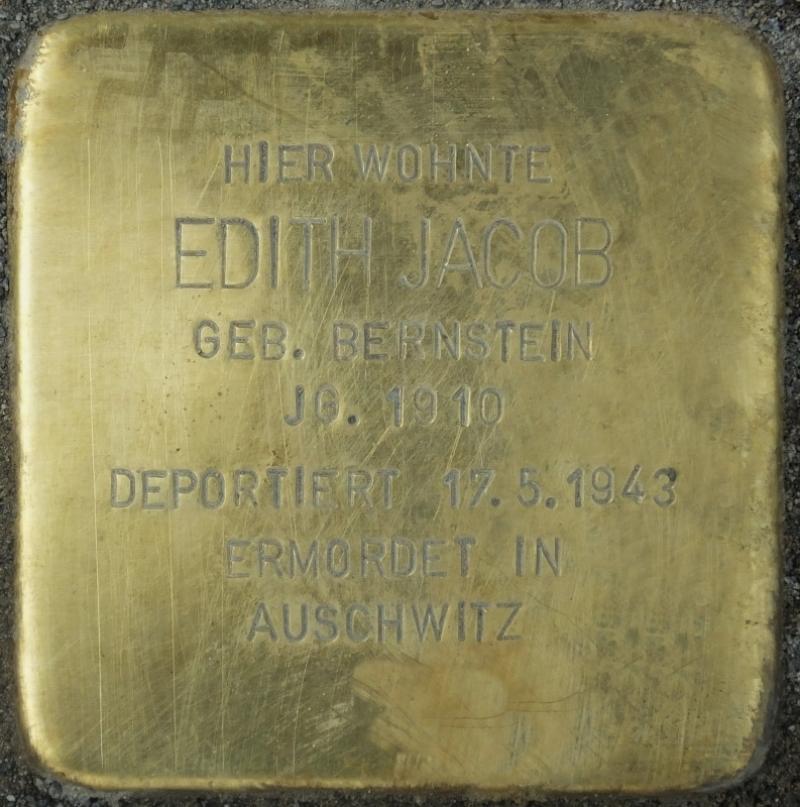 Stolperstein Edith Jacob Bild: Stolpersteine-Initiative CW, Hupka