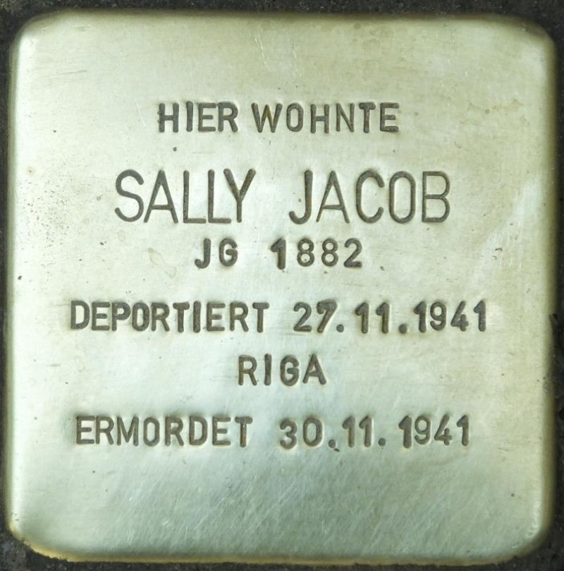 Stolperstein Sally Jacob, 2014 Bild: Stolpersteine-Initiative CW, Hupka