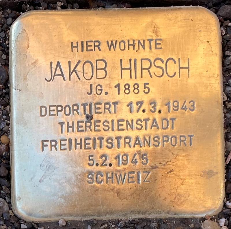 Stolperstein Jakob Hirsch © Koordinierungsstelle Stolpersteine Berlin