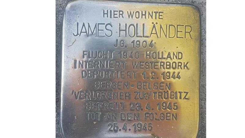 Stolperstein Jakob James Holländer, Foto: Initiative