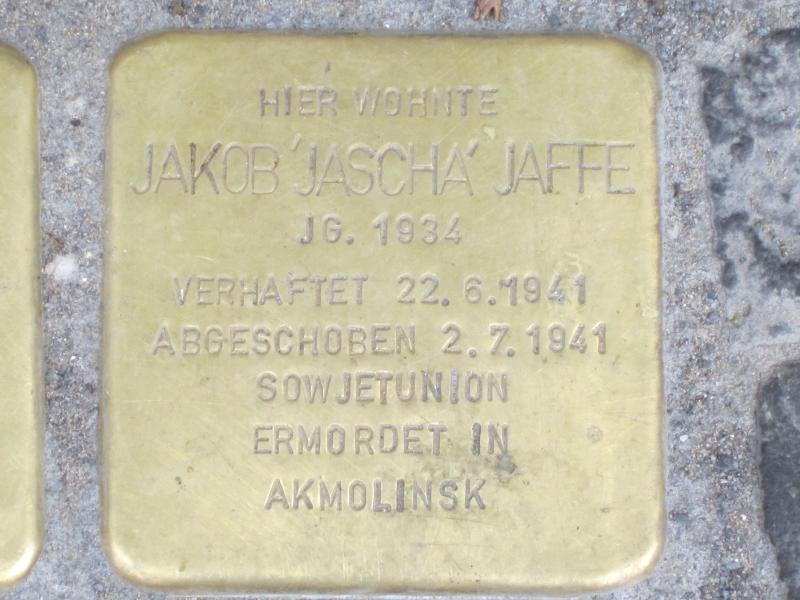 Stolperstein für Jakob 'Jascha' Jaffe. Copyright: MTS