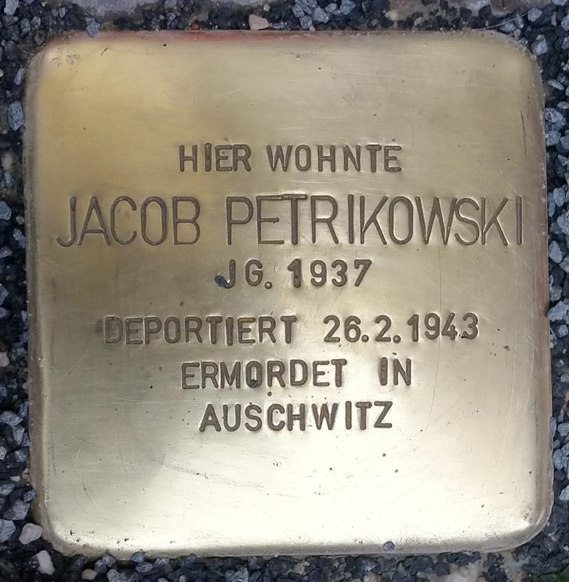 Stolperstein Jacob Petrikowski © Koordinierungsstelle Stolpersteine Berlin