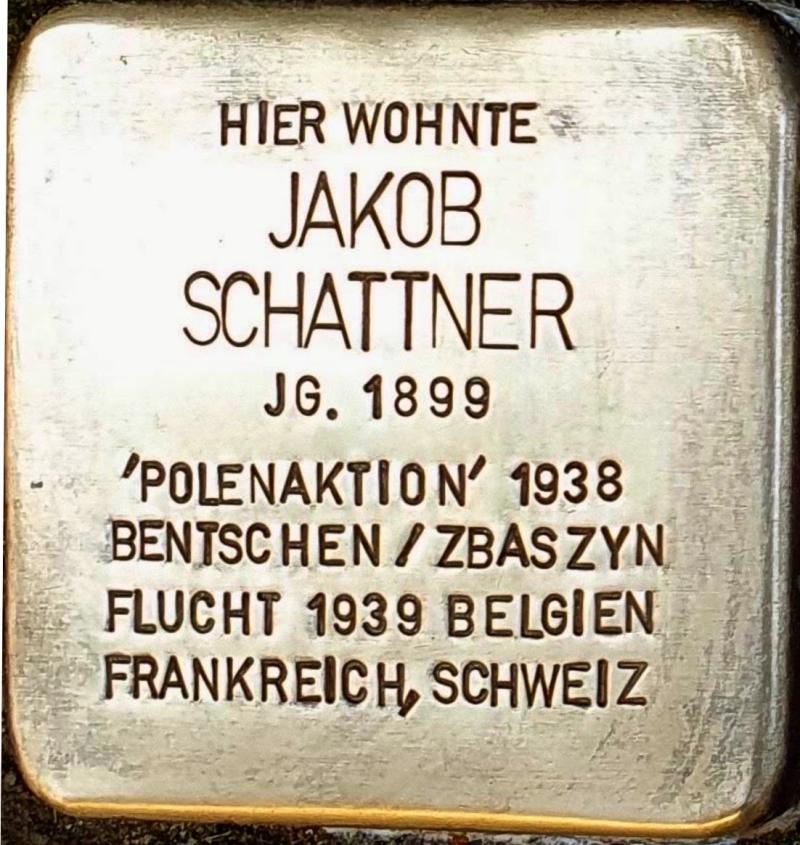 Stolperstein Jacob Schattner, Foto: Howard Shattner