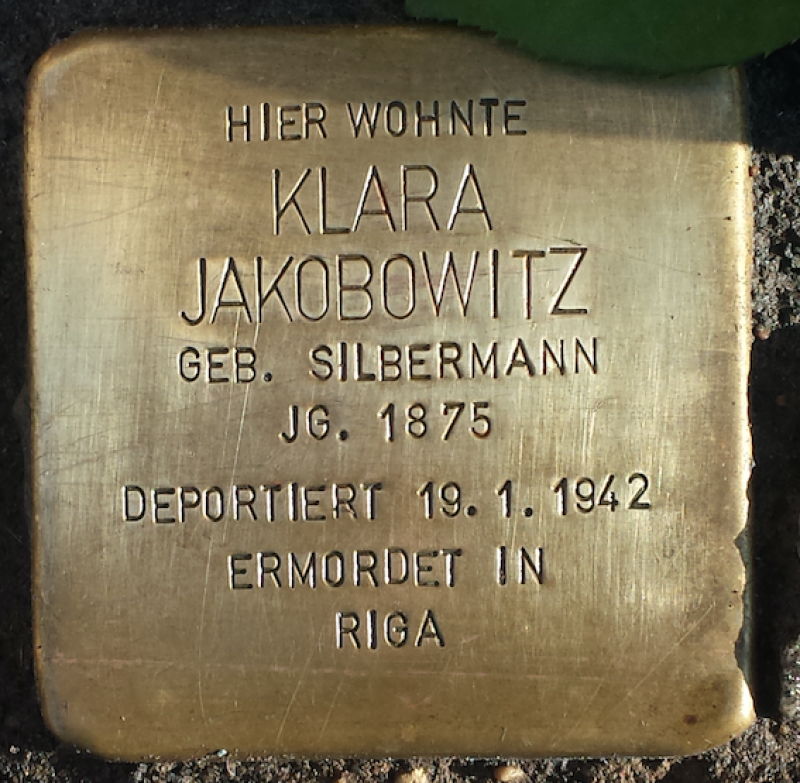 Stolperstein für Klara Jakobowitz