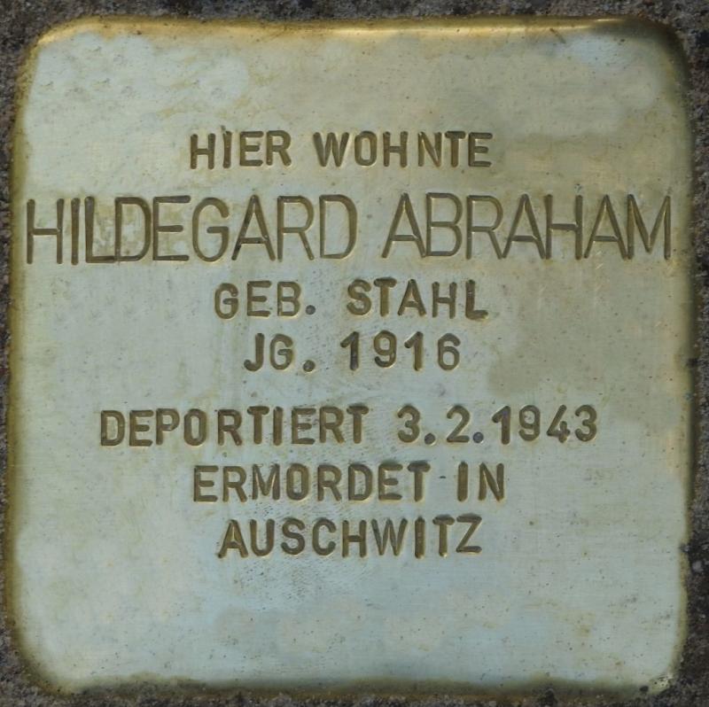 Stolperstein für Hildegard Abraham (Bild: Stolpersteine-Initiative CW, Hupka)