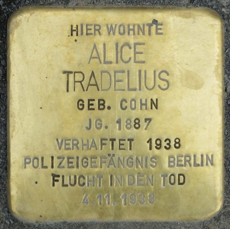 Stolperstein für Alice Tradelius