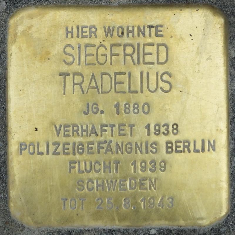 Stolperstein für Siegfried Tradelius