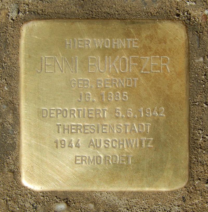 Stolperstein für Jenni Bukofzer