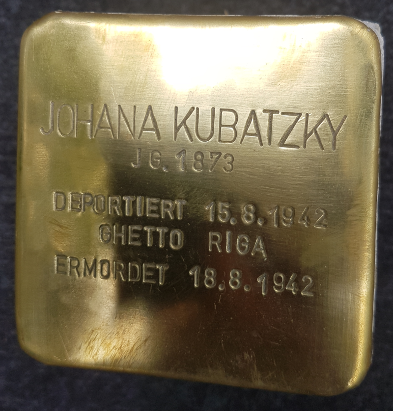 Stolperstein Johana Kubatzky © Initiative