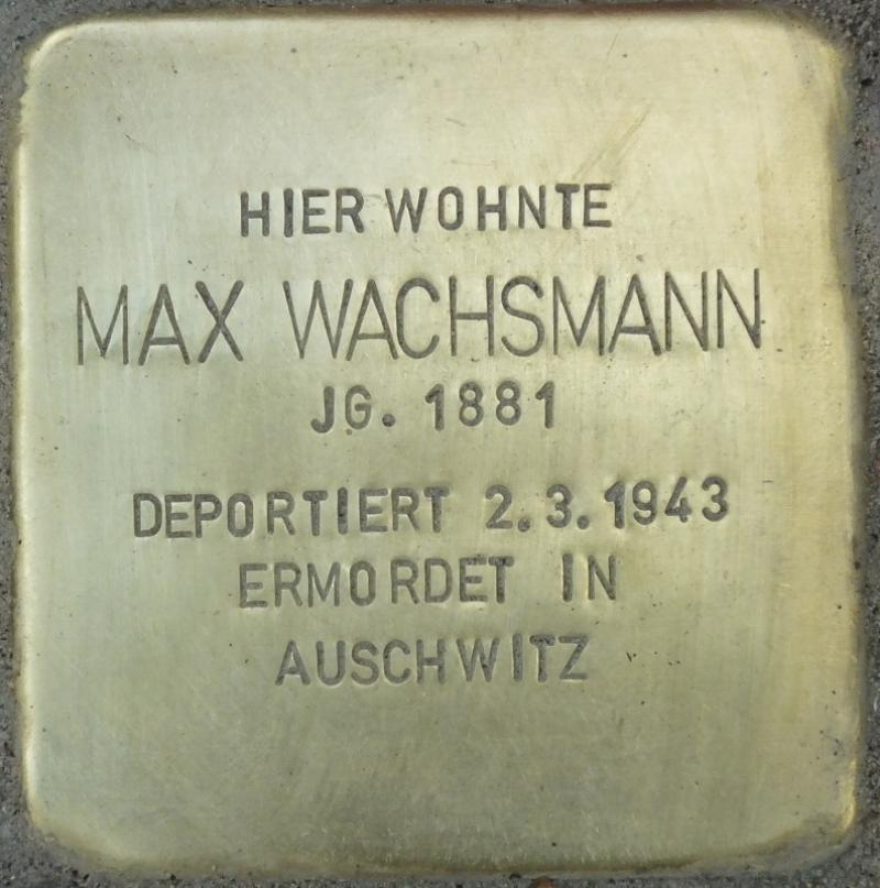 Stolperstein Max Wachsmann  Bild: Stolpersteine-Initiative CW, Hupka