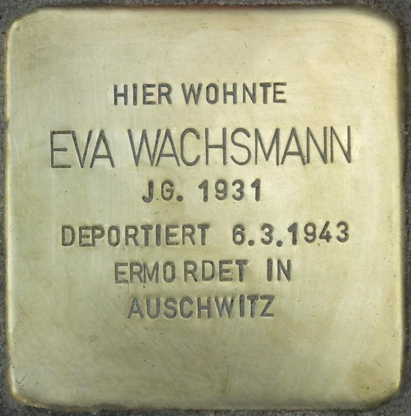 Stolperstein Eva Wachsmann  Bild: Stolpersteine-Initiative CW, Hupka