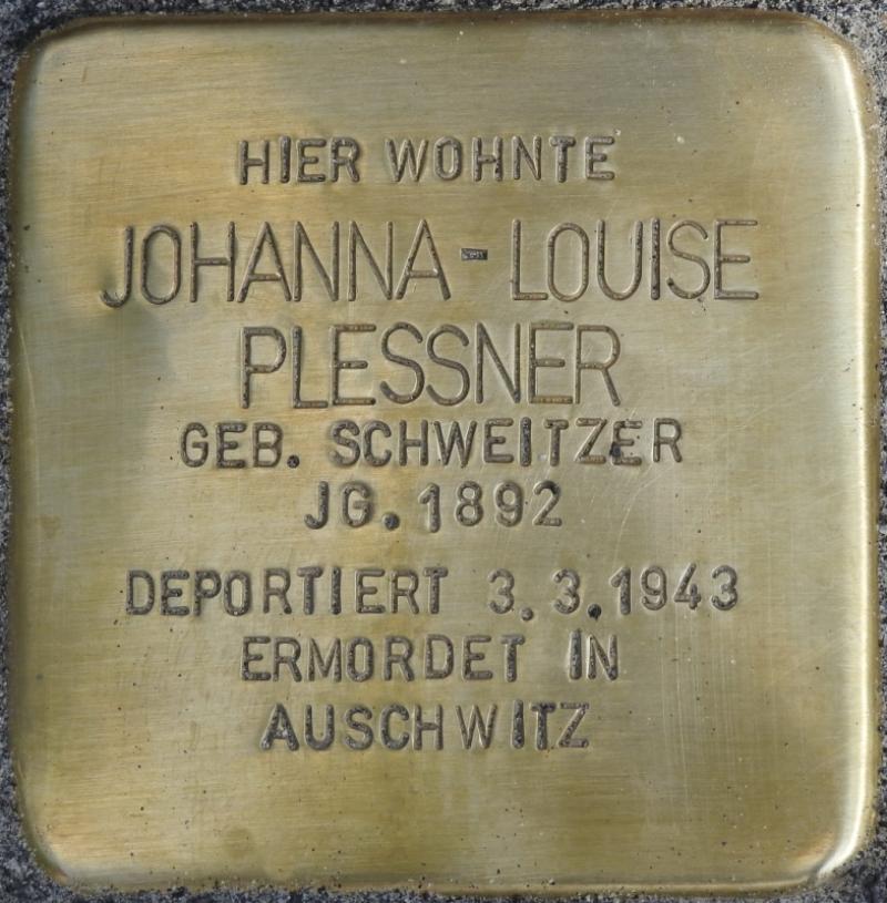 Stolperstein für Johanna-Louise Plessner