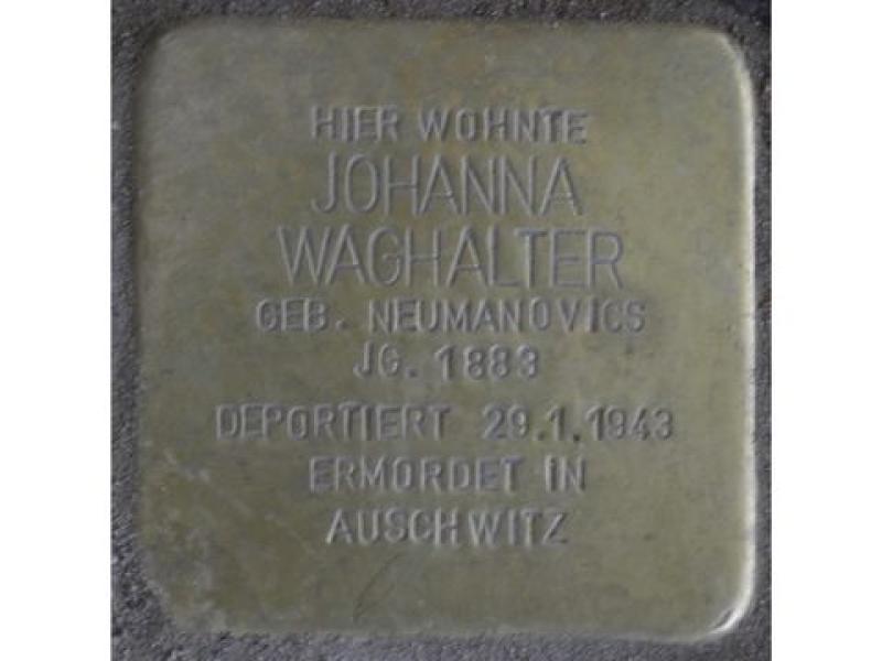 Stolperstein Johanna Waghalter, Foto: H. J. Hupka