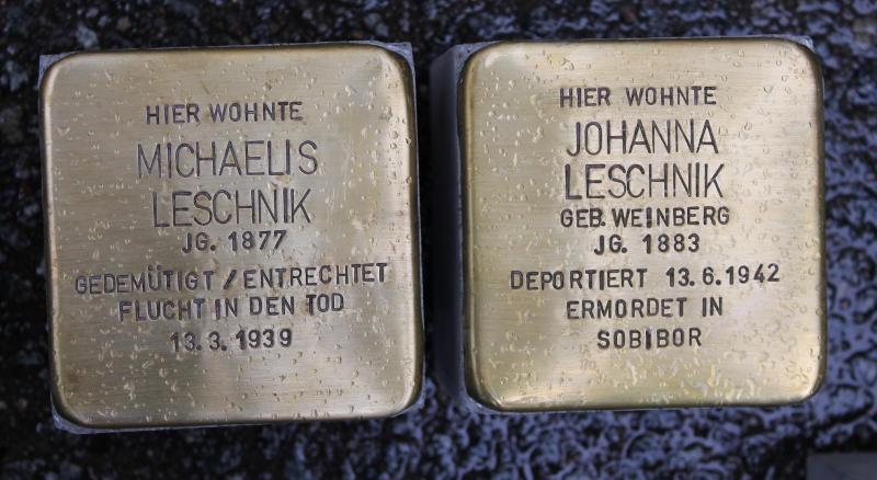 Stolpersteine Johanna und Michaelis Leschnik © Koordinierungsstelle Stolpersteine Berlin