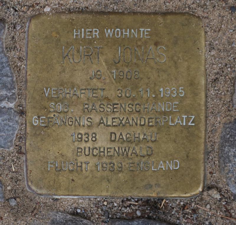 Stolperstein für Kurt Jonas © Initiative Spandau