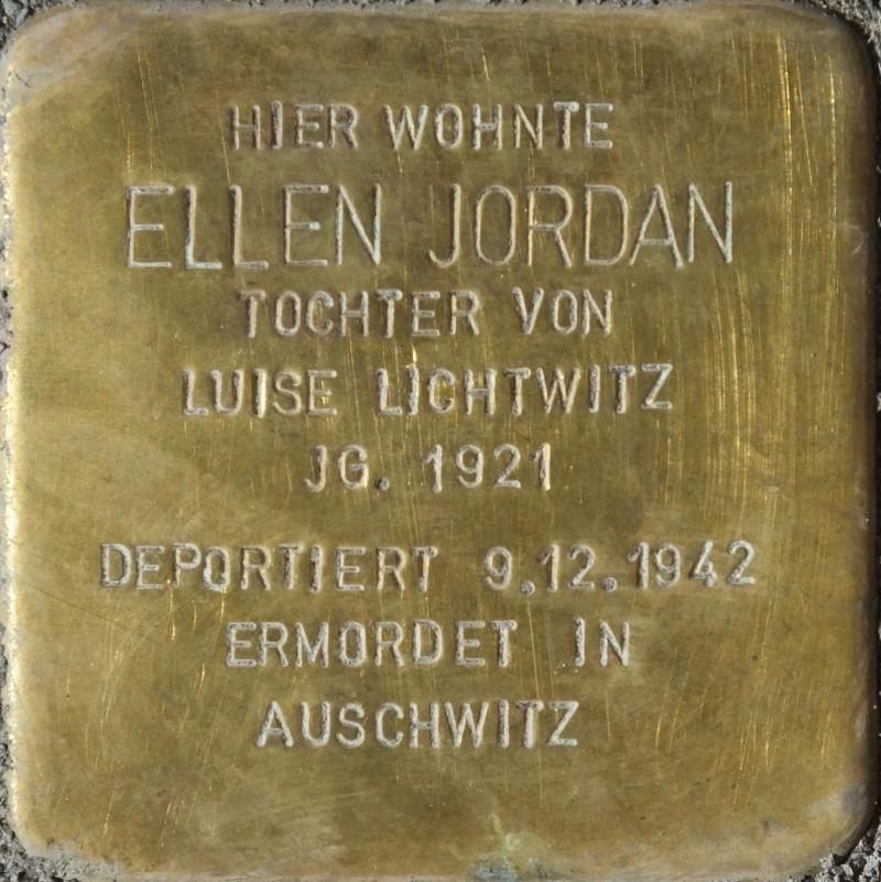 Stolperstein Ellen Jordan Bild: Stolpersteine-Initiative CW, Hupka