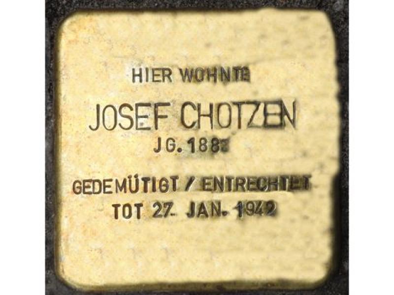 Josef Chotzen © Stolpersteininitiative, Hupka