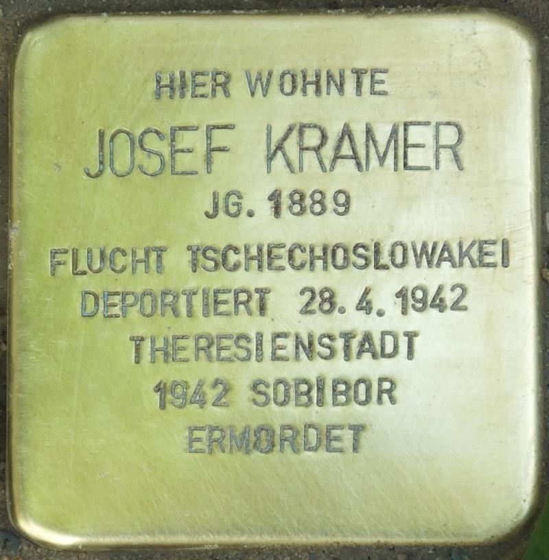 Stolperstein Josef Kramer Bild: Stolpersteine-Initiative CW, Hupka