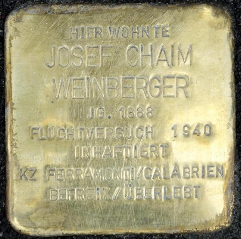 Stolperstein für Josef Weinberger © H.-J. Hupka