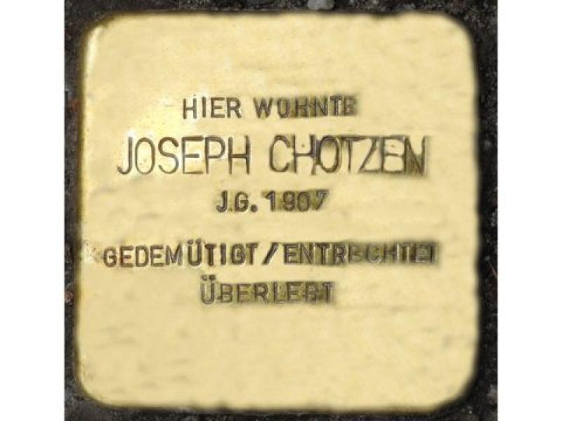Joseph Chotzen © Stolpersteininitiative, Hupka