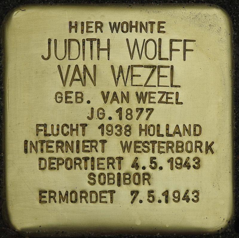 Stolperstein Judith Wolff van Wezel © H. J. Hupka