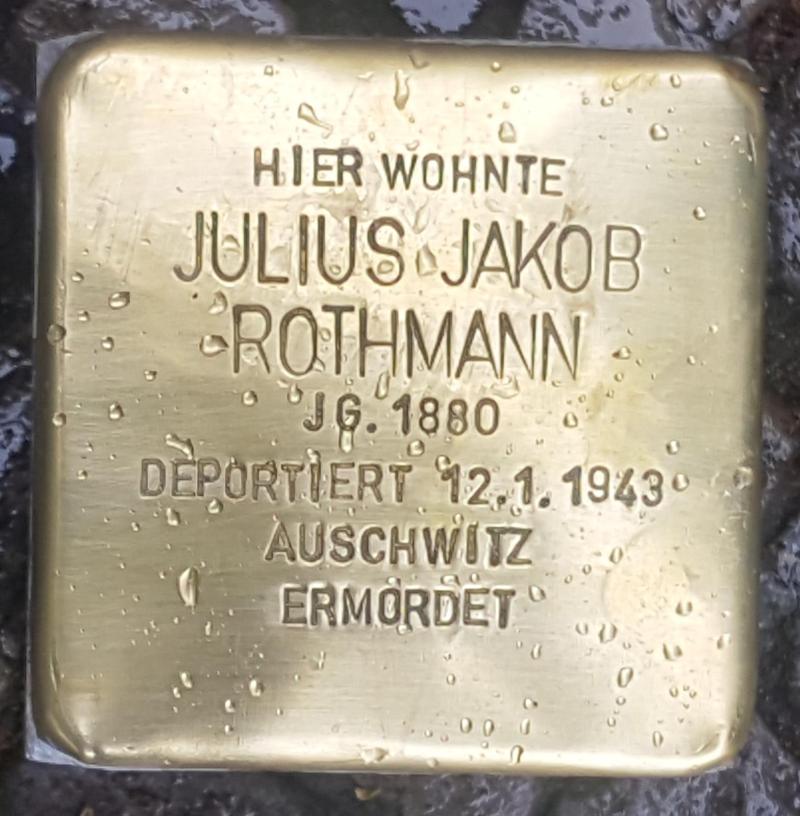 Stolperstein Julius Jakob Rothmann © Initiative