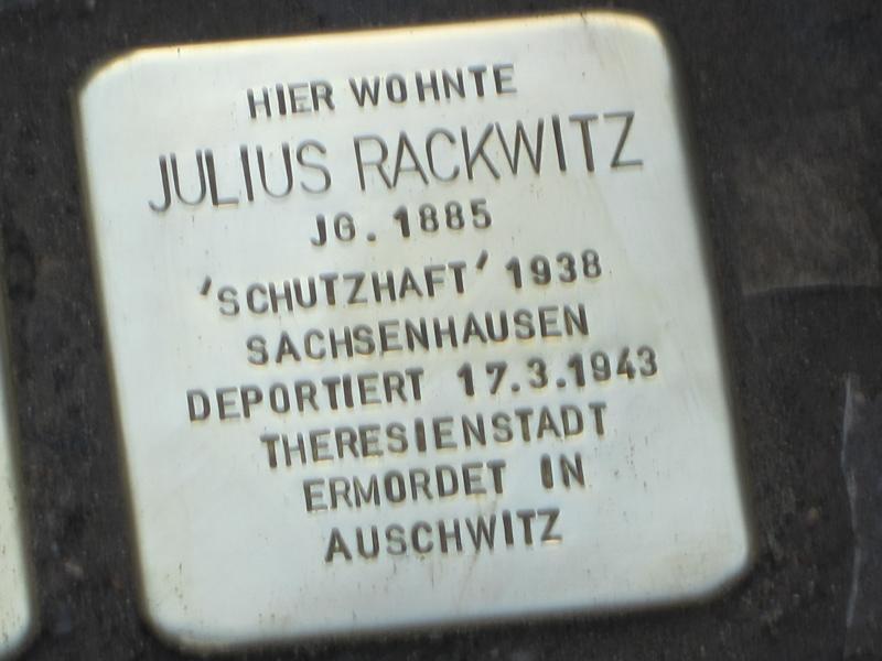 Stolperstein für Julius Rackwitz. Copyright: MTS