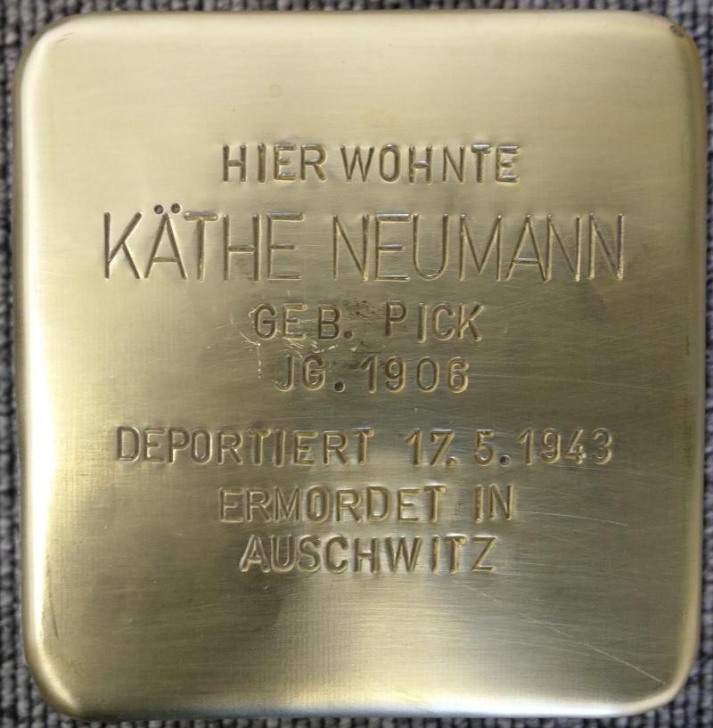 Stolperstein Käthe Neumann © Koordinierungsstelle Stolpersteine Berlin 