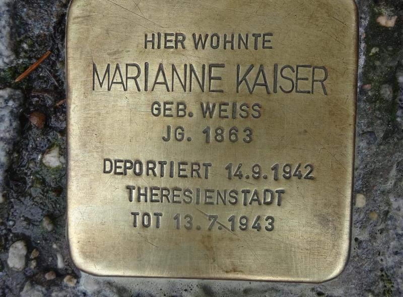 Stolperstein Marianne Kaiser © S.Davids