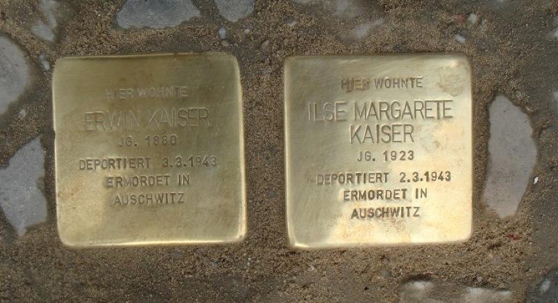 Stolpersteine für Erwin und Margarete Kaiser