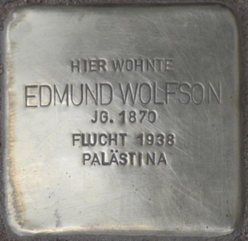 Stolperstein für Edmund Wolfson (Bild: Stolpersteine-Initiative CW, Hupka)