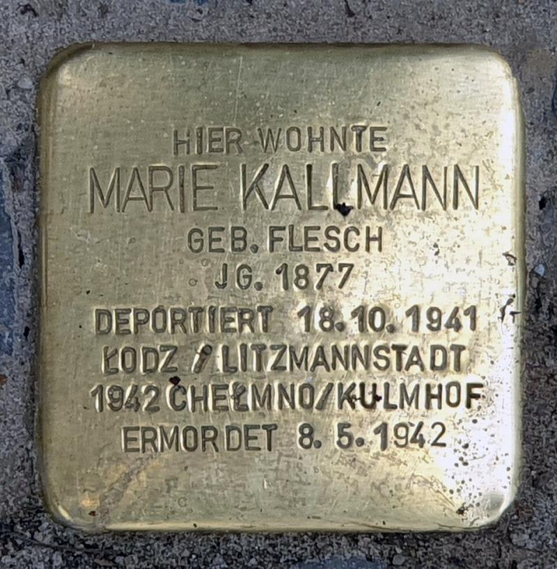 Stolperstein für Marie Kallmann