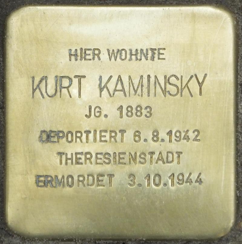 Stolperstein für Kurt Kaminsky, Foto Stolpersteine-Initiative CW, Hupka, 2015