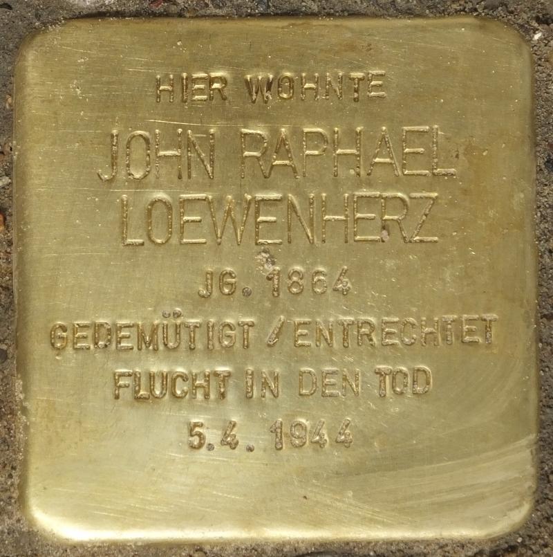 Stolperstein John Raphael Lowenherzr© H.-J. Hupka, 2014