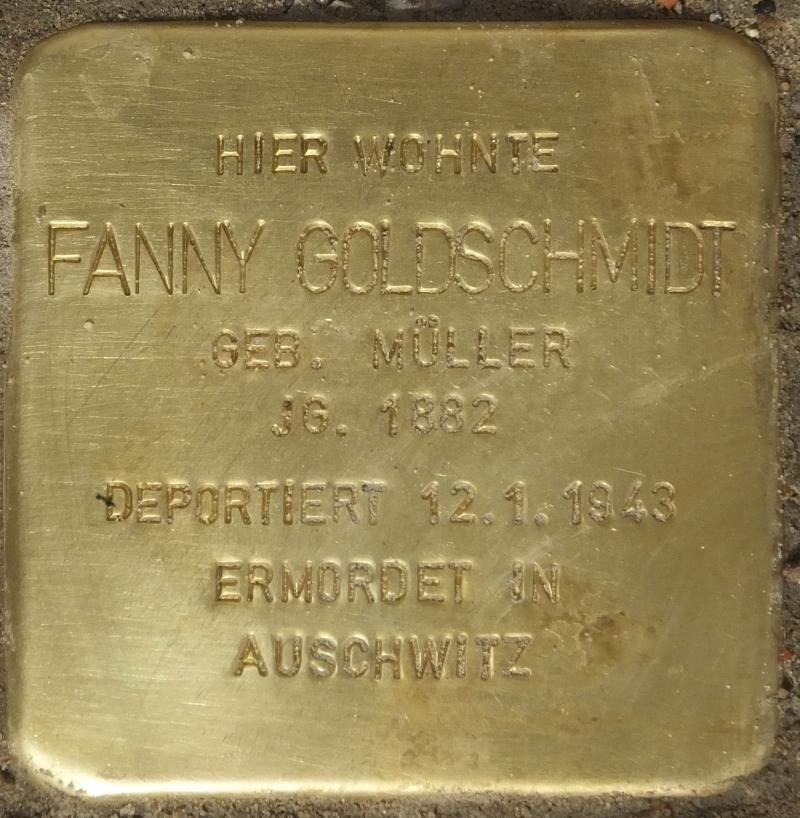 Stolperstein Fanny Goldschmidt© H.-J. Hupka, 2014