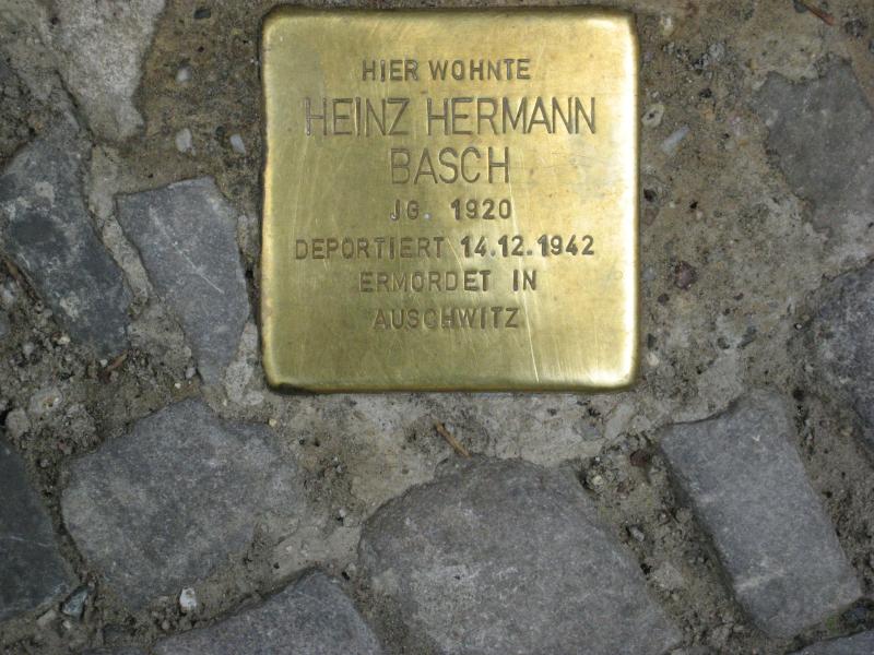 Stolperstein für Heinz Hermann Basch. Copyright: MTS