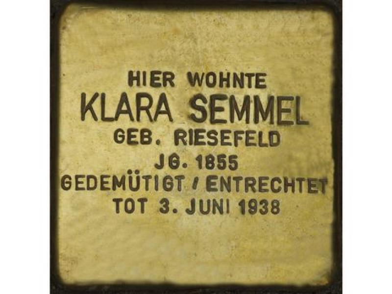 Klara Semmel © Stolpersteininitiative, Hupka