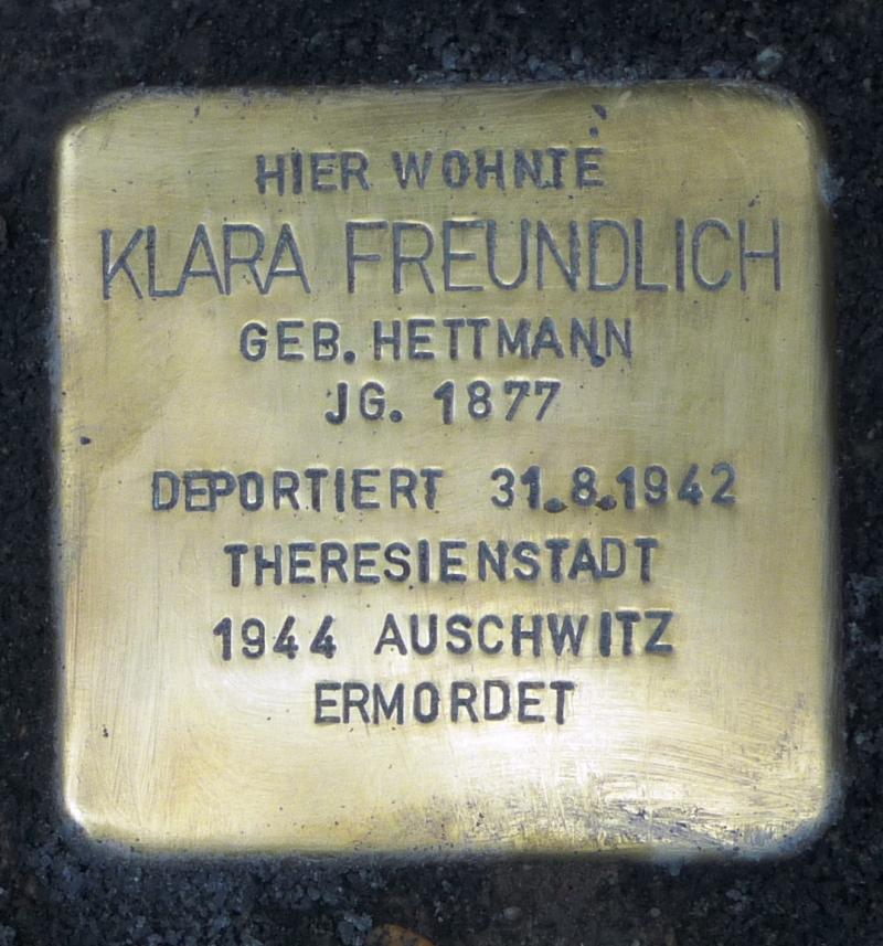 Stolperstein Klara Freundlich / Museum Neukölln ©