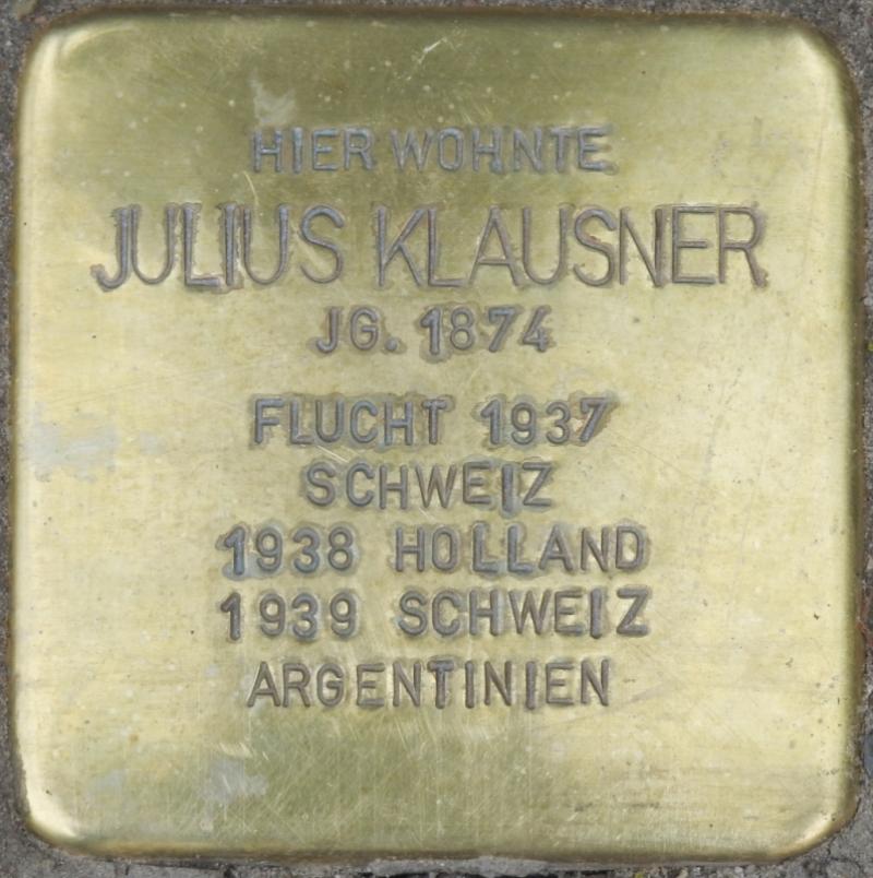 Stolperstein Julius Klausner (Bild: Stolpersteine-Initiative CW, Hupka)