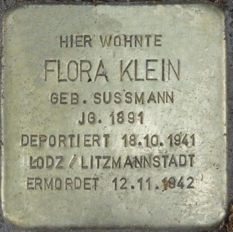 Stolperstein Flora Klein Bild: H.-J. Hupka