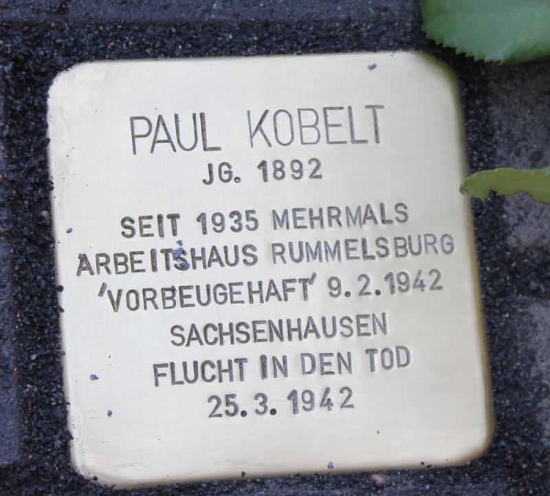 Stolperstein Paul Kobelt © Koordinierungsstelle Stolpersteine