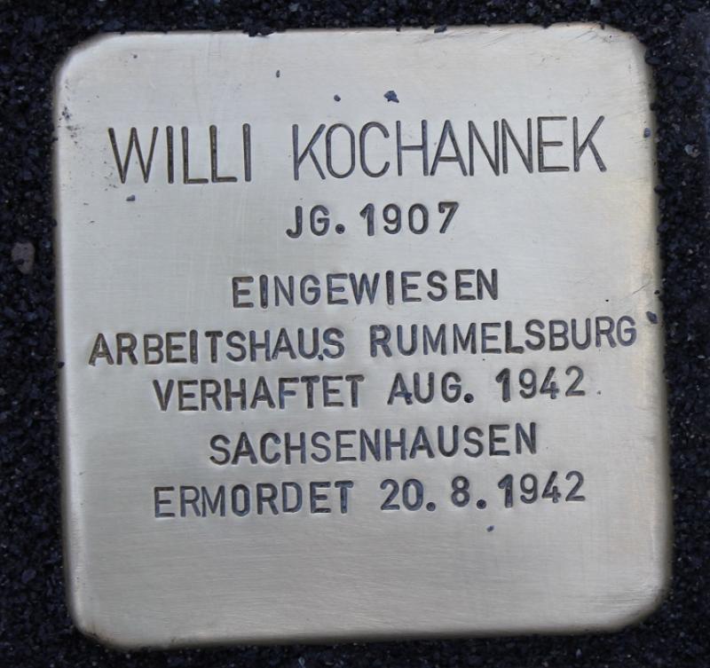 Stolperstein Willi Kochannek © Koordinierungsstelle Stolpersteine