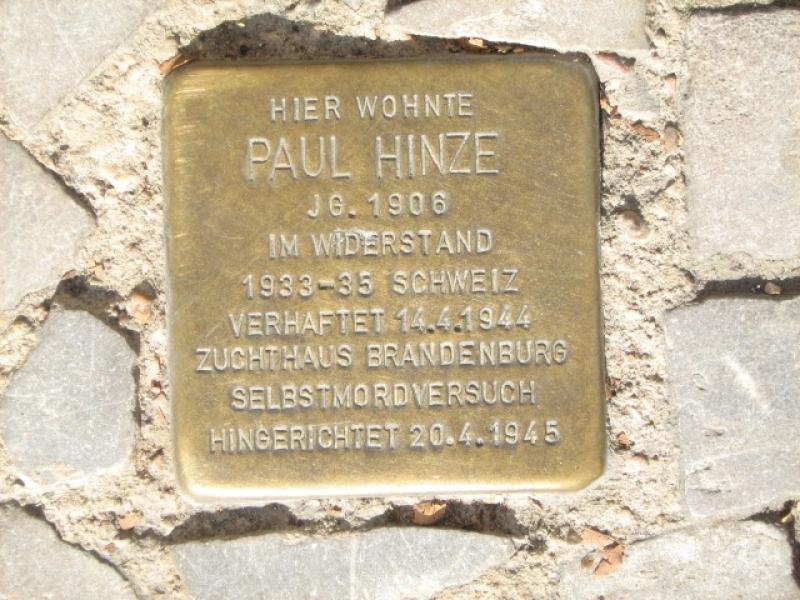 Stolperstein für Paul Hinze. Copyright: MTS