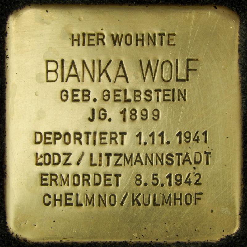 Stolperstein für Bianka Wolf