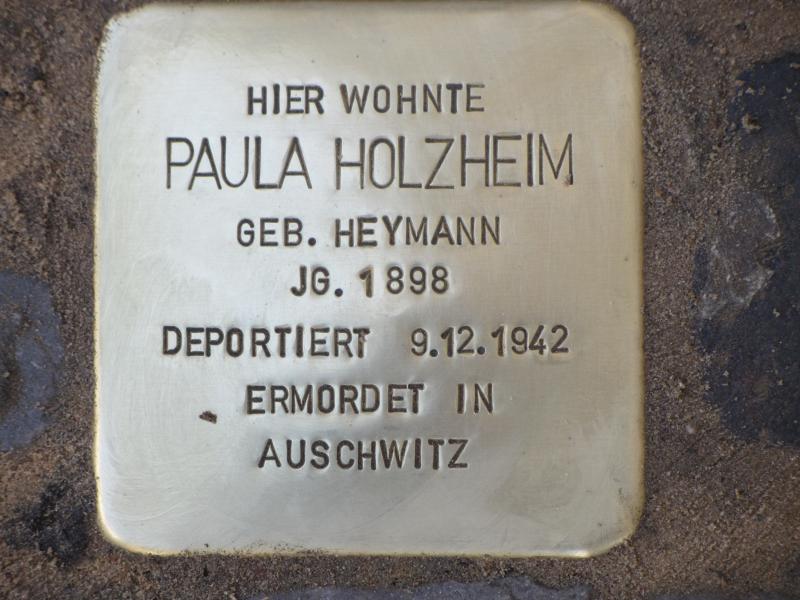 Stolperstein für Paula Holzheim © Initiative Charlottenburg-Wilmersdorf, April 2013
