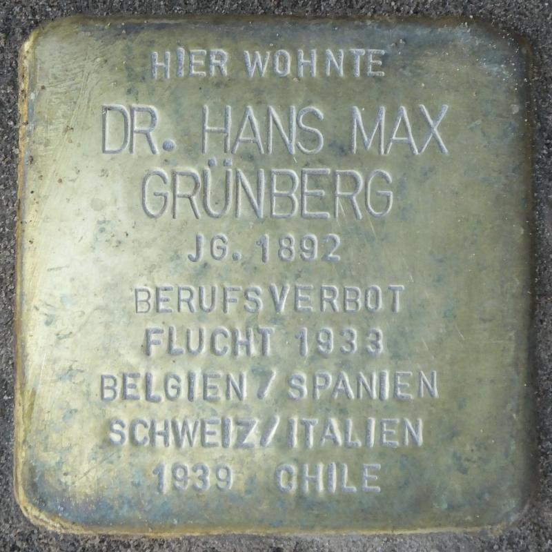 Stolperstein für Dr. Hans Max Grünberg
