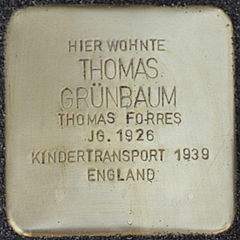Stolperstein Thomas Grünbaum (Bild: Stolpersteine-Initiative CW, Hupka)