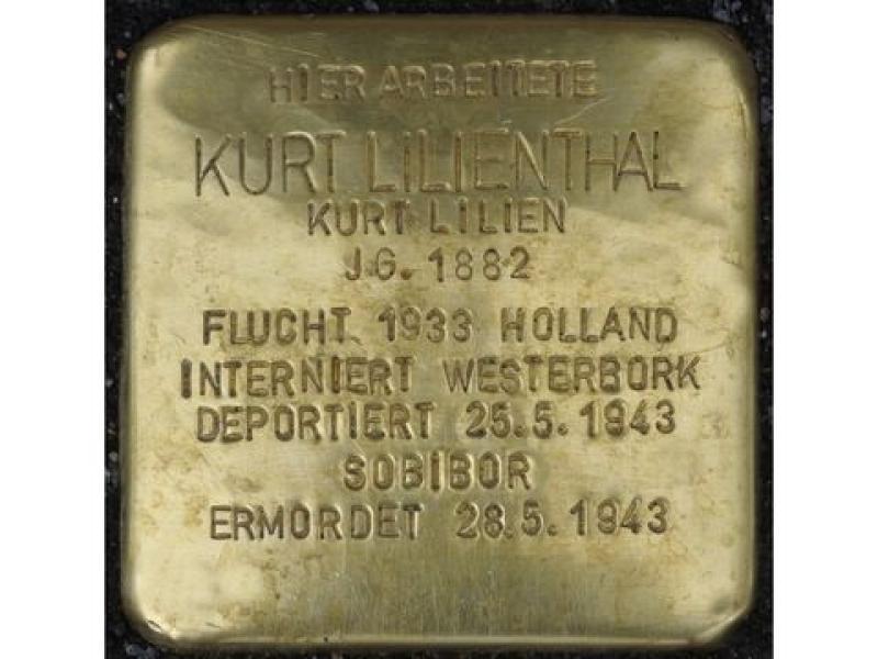 Stolperstein für Kurt Lilienthal © Stolpersteininitiative, Hupka