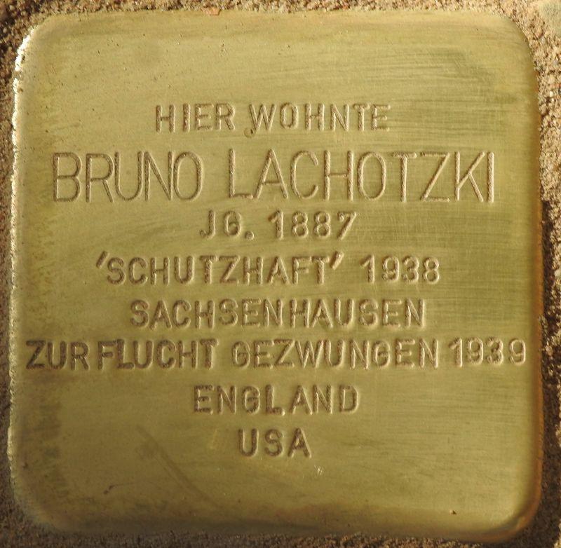Bild: Stolpersteine-Initiative CW, Hupka Stolperstein für Bruno Lachotzki